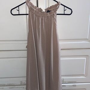 Adrianna Papell Beige and Black Polka Dot Top